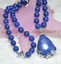 Natural Blue Lapis Lazuli Drop Pendant Necklace - 8mm Round Beads, 18" Handmade AAA Quality