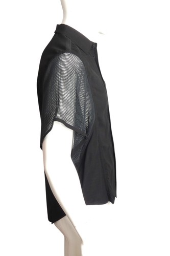 ISSEY MIYAKE - schwarzes Rayon & Mesh S/S Shirt, Größe L - Bild 3 von 6