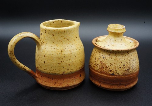 Custom Handmade Clay Pottery Set - Creamer Pot, Sugar Container & Mugs Full Set - Picture 7 of 11
