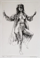 HERBERT FINK 1921–2006 Original SIGNED Mid-Century Modernist Etching RISD 1/100