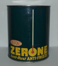 Vintage DUPONT ZERONE ONE GALLON Advertising Antifreeze Tin GAS OIL CAN