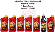 Schaeffers 20w50  V-Twin Oil Change KIT 5 Engine Oil/ 1 Primary/ 1 Transmission