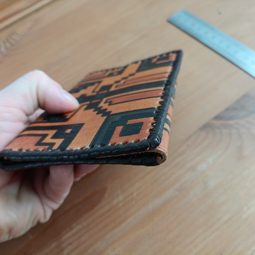 Vintage Soviet USSR leather beautifly patterned stylish WALLET. Great condition - Picture 10 of 23