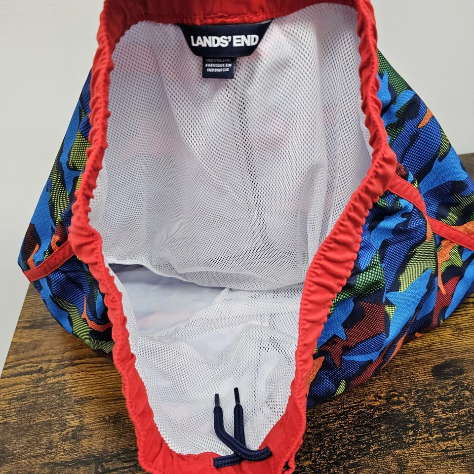 Lands End мальчиков плавки костюм шорты акула красный синий зеленый размер XL 14-16 EUC - Изображение 4 из 4