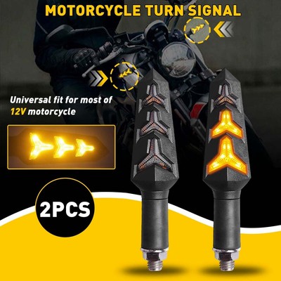 Motorcycle Indicators Flowing Turn Signal Lights Arrow Lamps 12V Sequential Flow