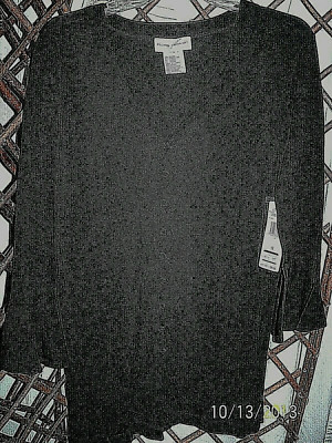 Rena Rowan womens knit top 3/4 lngth slv rayon/poly size S NWT B3
