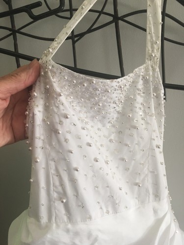 David's Bridal Formal sz 8 Flower Girl Dress BEADED