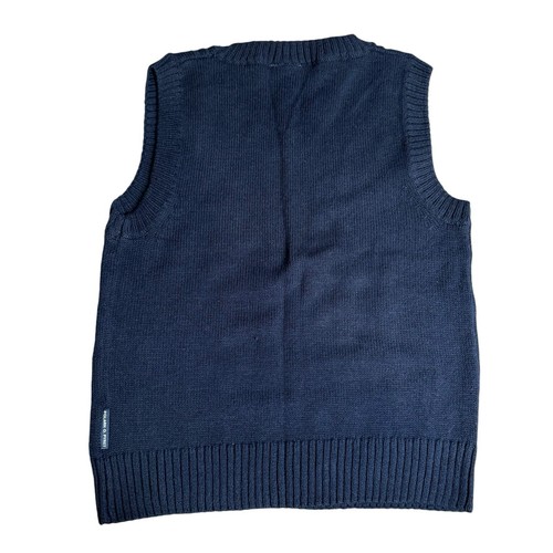 Polarn O. Pyret Knit vest Navy Blue 4-6 years cotton wool - Picture 2 of 6