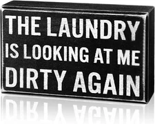 Farmhouse Laundry Room Decor Laundry Box Sign Funny Laundry Room Signs Rustic 