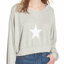 Gray Wildfox All Star Nella Pullover Sweatshirt, sz L