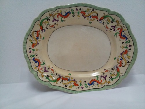 Rare Antique Booths China Silicon Oval Platter "Verona" England *Imperfect Pics - Picture 3 of 12