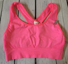 Victoria's Secret PINK Seamless Unlined Sports Bra Mesh Hot Pink Size Medium NWT