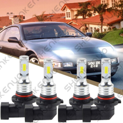 6000K Front LED Headlight Bulbs For Nissan 300ZX 1990-1996 High