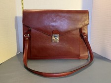Wilsons Leather Pelle Studio Italian Leather Executive Messenger Bag Briefcase