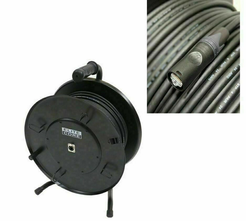 その他 reasal yer SUPERCAT6 100 ft Tactical Shielded Ethercon Reel Snake