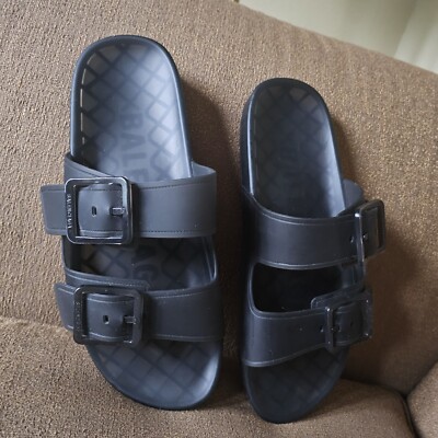 Balenciaga Mallorca Sandals Black Transparent Rubber Buckle Italy