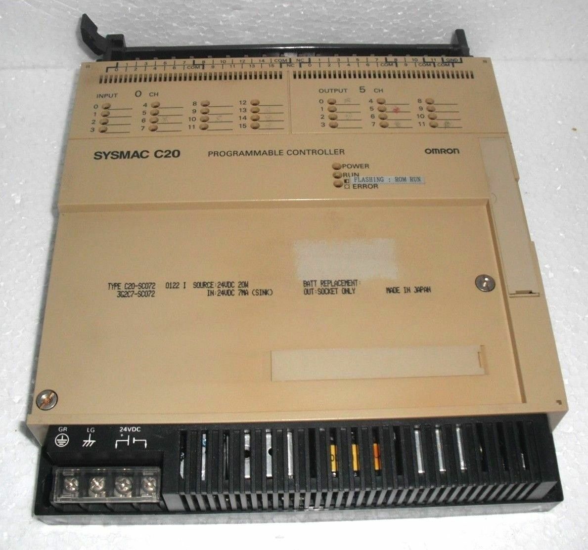 Omron Sysmac C20 Programmable Controller C20-SC072 3G2C7 Omron Sysmac C20 Programmable Controller C20-SC072 3G2C7