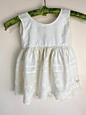 VTG 1910 Baby Infant Ivory Dress English Lace Sleeveless Kidcore /flaw