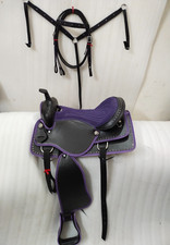 Purple Synthetic Western Horse Tack Saddle Size 15".