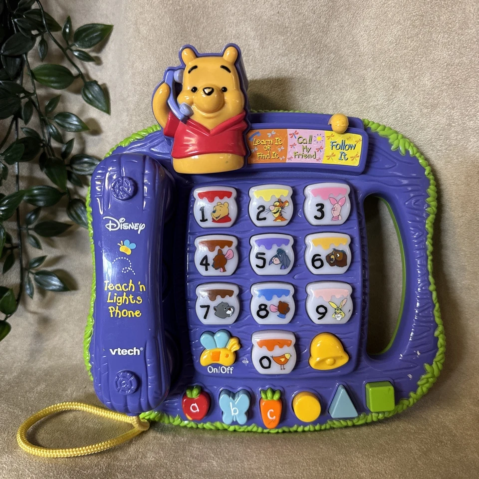 ¡PROBADO! VTech Disney Winnie the Pooh & Friends Teach N Luces Teléfono Música Sonidos Foto 3 de 4