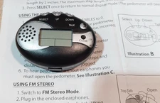 Emson Pedometer 2001 Soundstep Talking Melodies Alarm FM Radio 3.5mm Jack