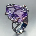 Antique ring 37 ct Natural Amethyst Ring 925 Sterling Silver Size 7.5 /R460738