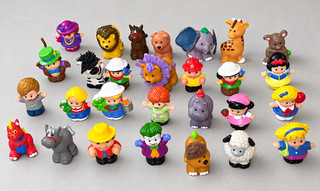 SET of 28 Fisher Price Little People w/ Super Friends Joker Hero Rare