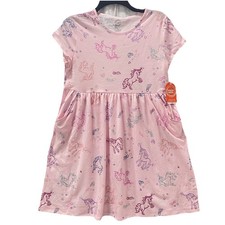 Unicorn Dress Girls XL 4-16 Plus Pink Wonder Nation Knee Length Pockets