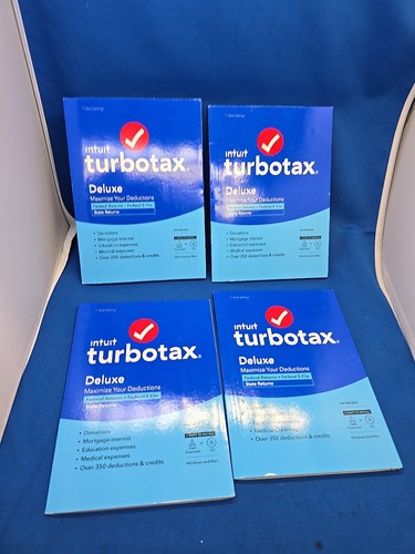 Intuit TURBO TAX 2022 DELUXE FEDERAL STATE + E-File - Software PC/MAC - Picture 1 of 5