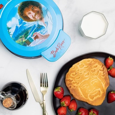 Uncanny Brands Bob Ross Waffle Maker Bob's Iconic Face on Your Waffles Waffle