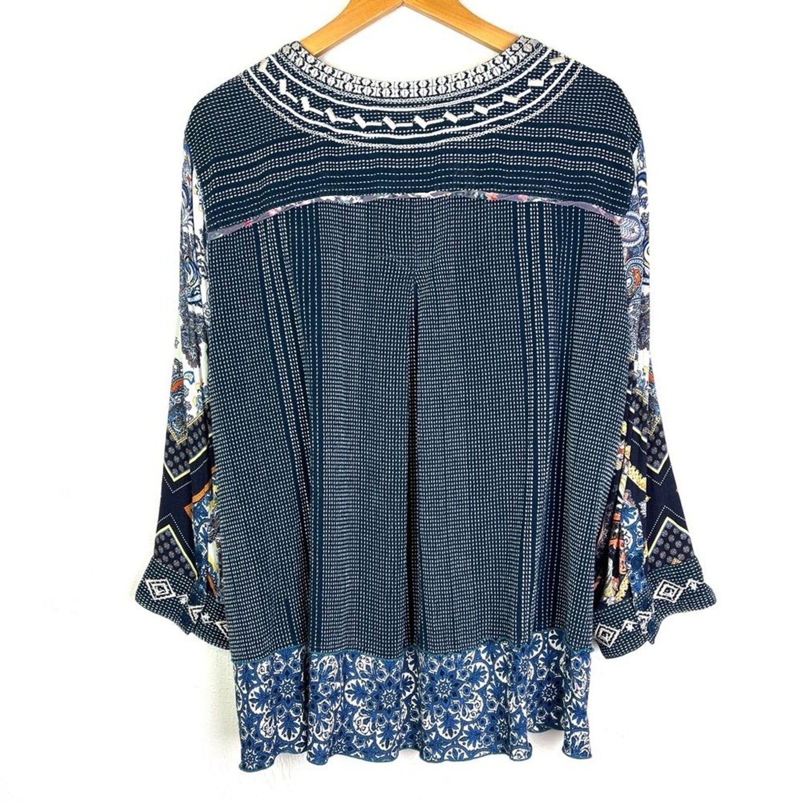 John Mark Embroidered Blue Patchwork Bohemian Lon… - image 6