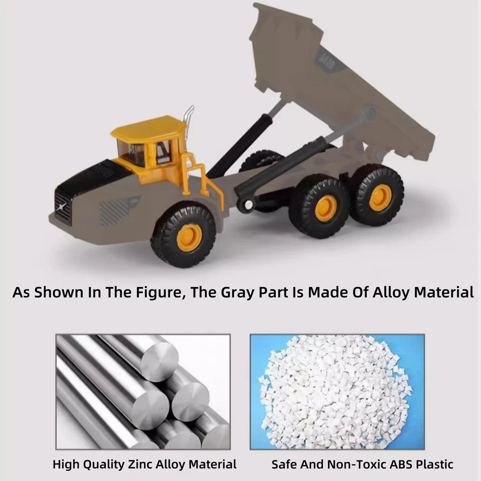 13.5cm Diecast Alloy 1/87 Scale Mining Dumper Truck Vehicle Model Decor - Image 4 of 4