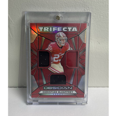 2024 Panini Obsidian Trifecta Swatches Christian McCaffrey #TS-CMY Red /75