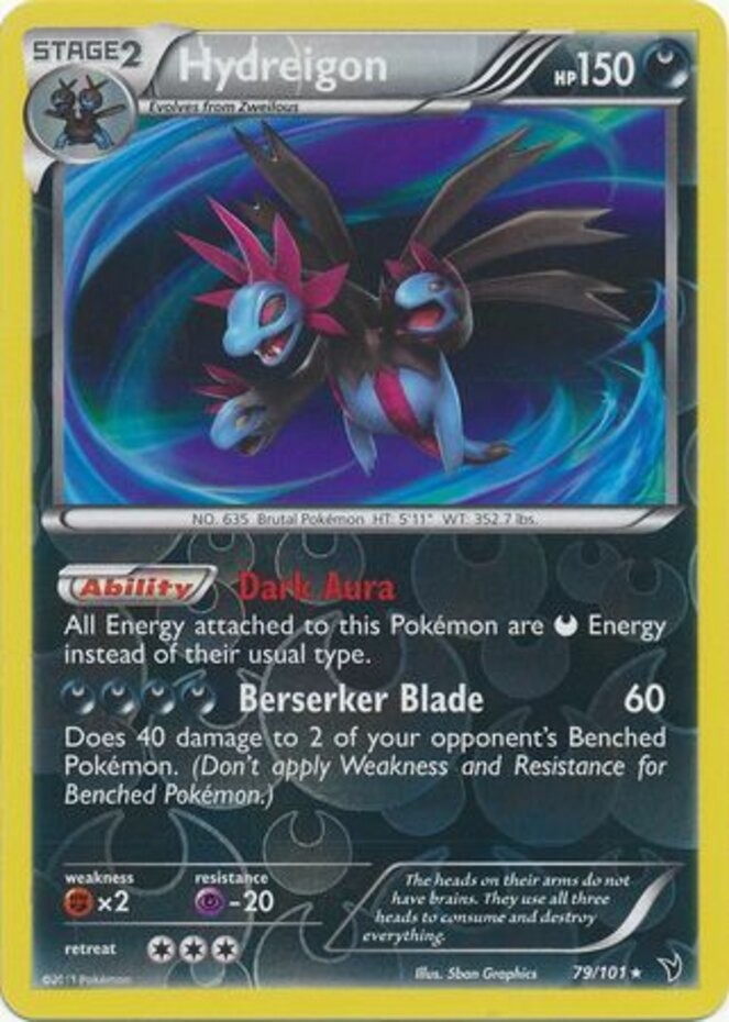 Near Mint x 1 Hydreigon - 79/101 - Holo Rare - Reverse Holo Noble Victories