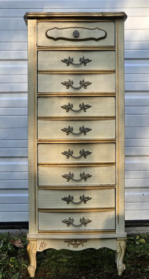 Vintage French Provincial Lingerie Chest Of Drawers Mid Century Furniture  - Image 2 of 4