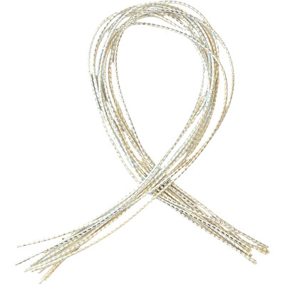 Bolo Tie Strings - Corded Bolo Tie Strings - White & Silver - 36'' - LOT of 10