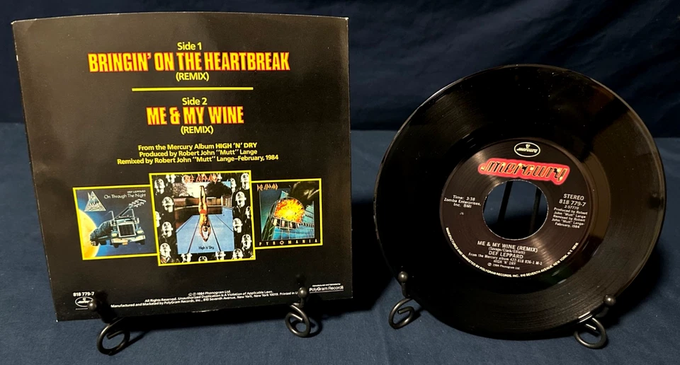 🔥DEF LEPPARD "Bringin' On The Heartbreak" US Press 7" 45 w/Picture Sleeve MINT- - Image 2 of 2