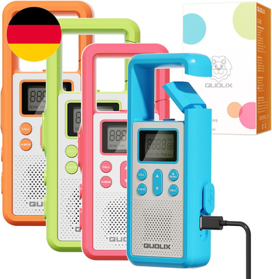 Walkie Talkie Aufladbar 4Er Set, Großer Reichweite PMR Walky Talky, FM Funkgerät
