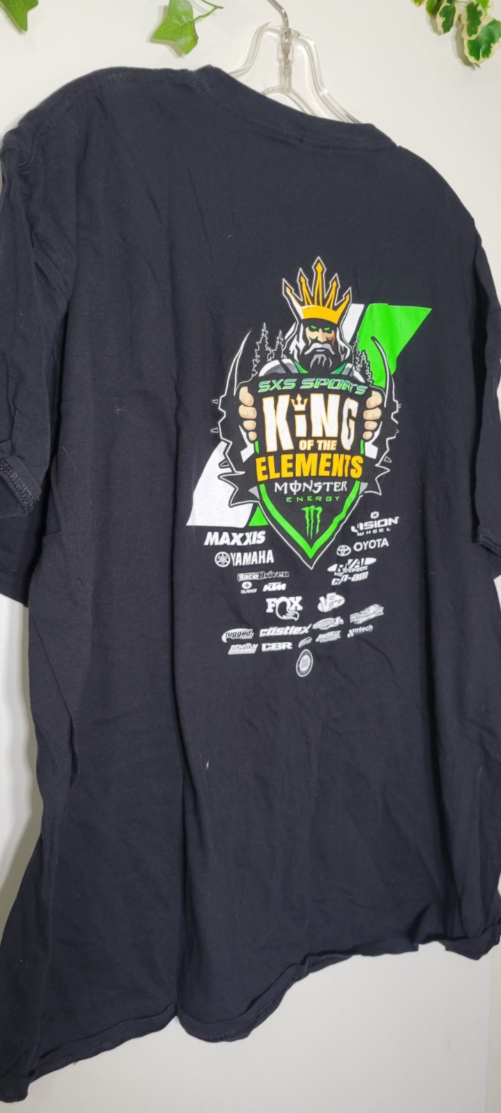 Monster Energy King Of Energy Men's Size 3XL Graphic Motorsports Black T-shirt