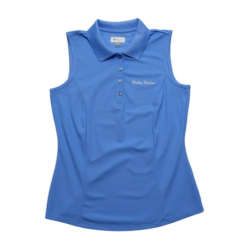 Greg Norman Sleeveless Polo Women Small Blue Wailea Wahine Play Dry Golf Shirt