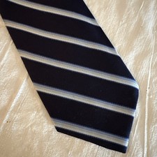 Brooks Brothers NAVY Blue Striped Silk Neck Tie