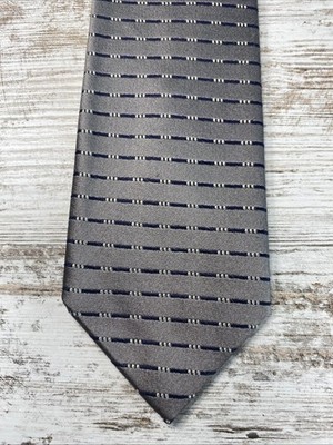 Robert Talbott Best Of Class Silk Tie Gray Blue Striped 60  Extra Long USA