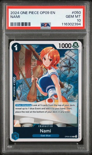 2024 ONE PIECE JAPANESE OP09-EMPERORS IN THE NEW WORLD #050 NAMI PSA 10