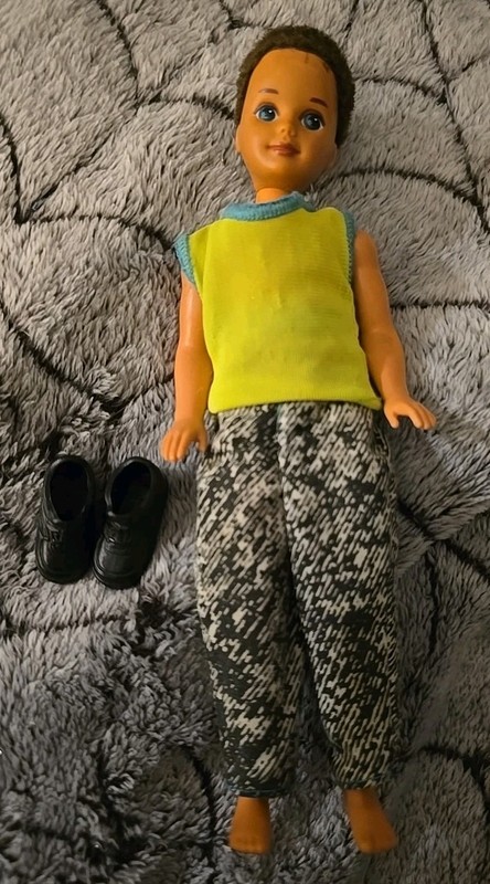 1990 Mattel Todd Doll Fuzzy Haired Barbie Vintage 