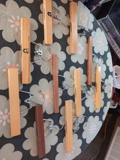 Vintage Wooden Pants Hangers Various Sizes And Shades Lot Of 10
