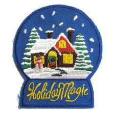 Girl Scout Guide HOLIDAY MAGIC FUN PATCH Christmas Snow Globe Badge LARGE 3"