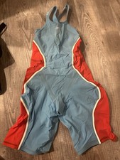 Speedo LZR Intent 2.0 Closed Back Tech Suit Swimsuit Size 30 Picton Blue  Red