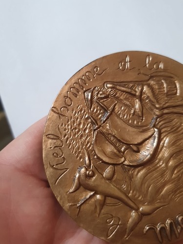 Médaille Bronze Hemingway Belo Vieil Homme Et La Mer - Foto 6 di 11