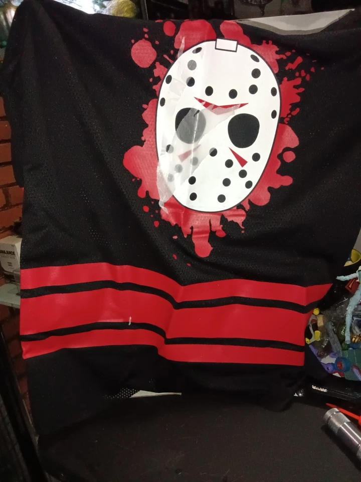 2 件装 Friday the 13th Jason Voorhees 曲棍球球衣面具万圣节服装 S/M 男式 — 第 3/4 张图片