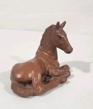 Red Mill Mfg. 1989 Brown Laying Horse Handcrafted USA 4 1/4"Tall